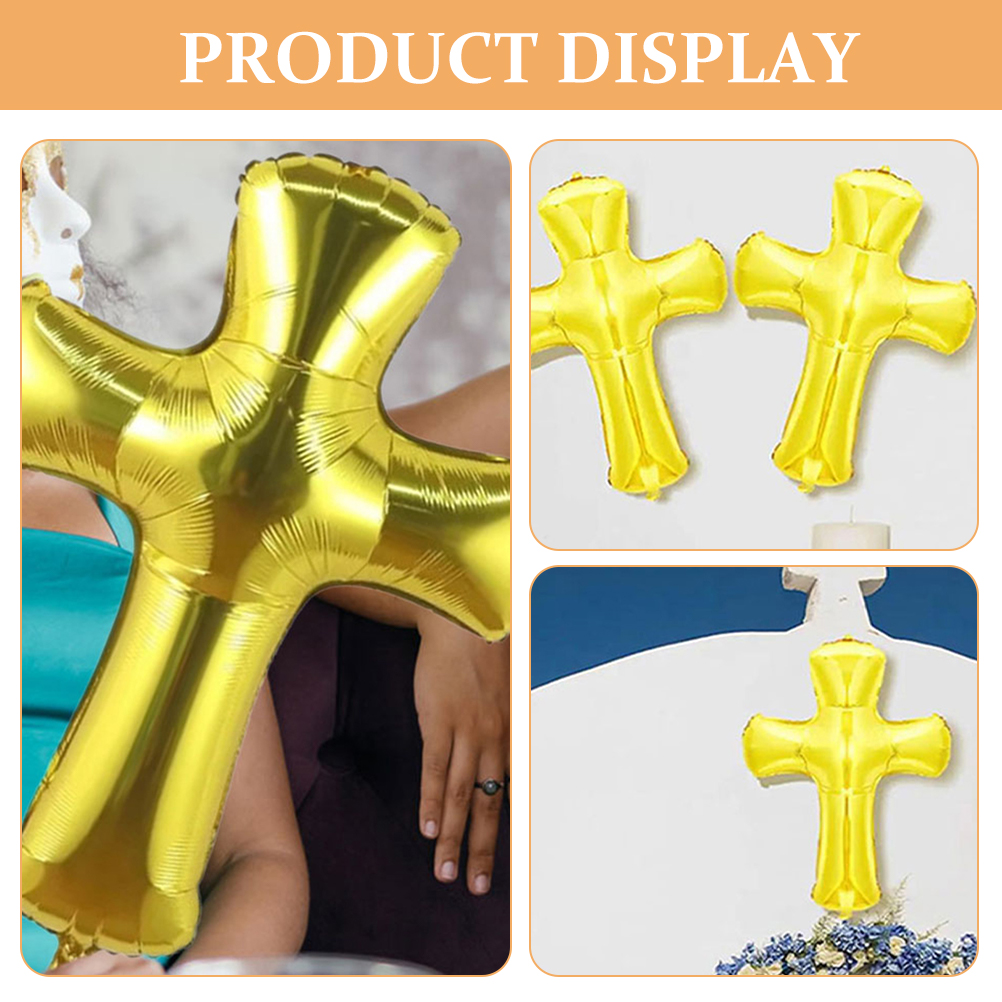 44" Gold Cross Foil Balloon – Qualatex, Black, Video Game Theme Party Decor