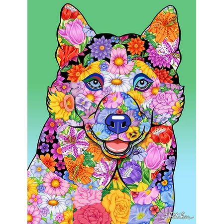 Siberian Husky - Best of Breed Flowers Design Garden Flag