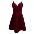 thumbnail image 3 of OSOLU Women Summer Mini Dresses Solid Color Sleeveless Ruched Hem Back Spaghetti Strap Zipper Dress Stylish Sundress Dresses For Women 2025 Elegant Classy, 3 of 4