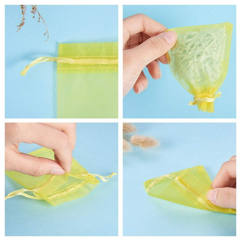 Ludlz 100Pcs Mixed Color Small Organza Gift Bags, Jewelry Bags