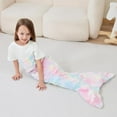 thumbnail image 2 of Softan Kids Mermaid Tail Blanket - Mermaid Tail Blankets Glow in The Dark - Flannel Mermaid Blanket Gifts for Girls - Luminous Unicorn Super Soft Tie Dye Girls Toys - Multicolor Unicorn 17"×39", 2 of 9