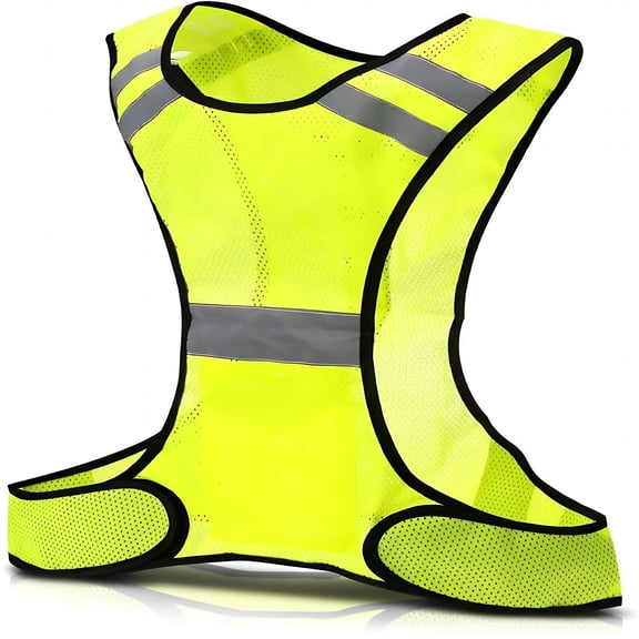 TELOLY Reflective Vest, High Visibility Adjustable Reflective Safety Vest, Universal Size, For Bike Bicycle Motorcycle Cycling Running Jogging (Neon Yellow) (1 Pcs)