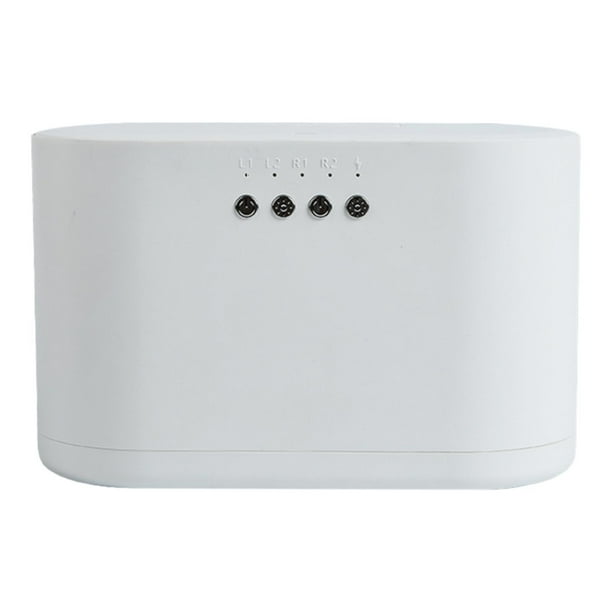 Caja enrolladora automática de doble reloj con luz ambiental LED y motor silencioso. Blanco