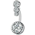 thumbnail image 3 of EeaseMX 2 piercings para el ombligo con incrustaciones de circonitas y hebillas para el cuerpo para niñas y mujeres (plata y oro rosa), 3 of 7