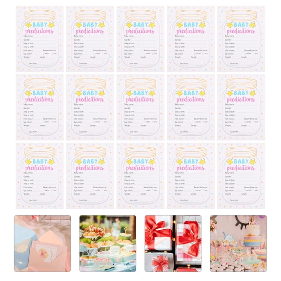 Luxshiny Baby Shower Game Cards Set of 5 with Jar Theme, Assorted Colors for New Parents Celebration