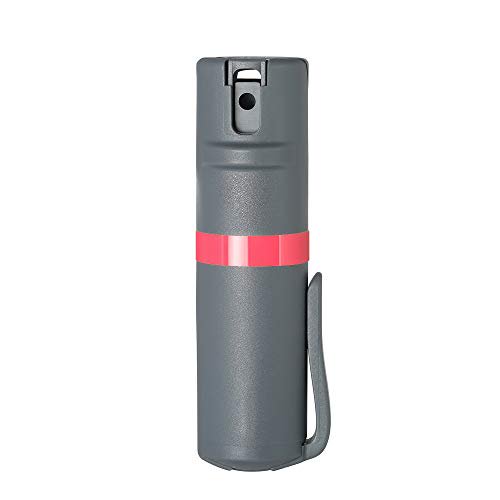 POM Pepper Spray Grey Flip Top Pocket Clip Maximum Strength OC Spray