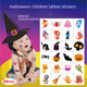 thumbnail image 1 of Pegatinas de tatuaje de Halloween para niños, pegatinas lavables de dibujos animados, 1 of 2