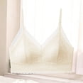 thumbnail image 4 of IFNWSV Seamless Bras for Women Solid Color Lace Fixed Cups Adjustable Straps Push Up Breathable Back Smoothing Bra White 38BC, 4 of 5