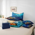 thumbnail image 4 of Erosebridal Ocean Whale Bedding Sets Twin Size,Marine Sealife Comforter Sets with Sheets,Uderwater World Decor,Reversible,Breathable,7pcs, 4 of 6
