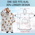 thumbnail image 4 of Oversized Wearable Blanket Hoodie,White Highland Cow Flower Pattern Sherpa Blanket Hoodie with Super Pockets,Super Warm Fuzzy Pullover for Women & Men, 4 of 6