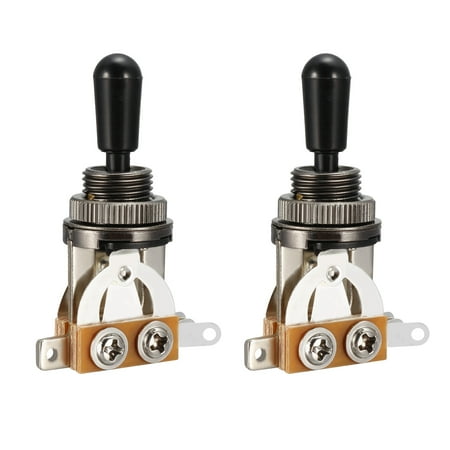 Guitar Toggle Switch 3-Way Pickup Selector Switch for Gibson Les Paul Electric Guitar - Black Top with Black Tip 2pcs
