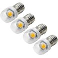 thumbnail image 1 of 4pcs 3v 0.2w E10 Led Bulbs 5050 1smd White 3000k Led Bulb Replacement Upgrade For Headlights Flashlights Torch Lights, 1 of 5