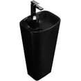 thumbnail image 4 of Fine Fixtures Plainfield Pedestal, Elegant One Piece Pedestal Sink, Center Faucet Hole, Vitreous China, Black, 4 of 9