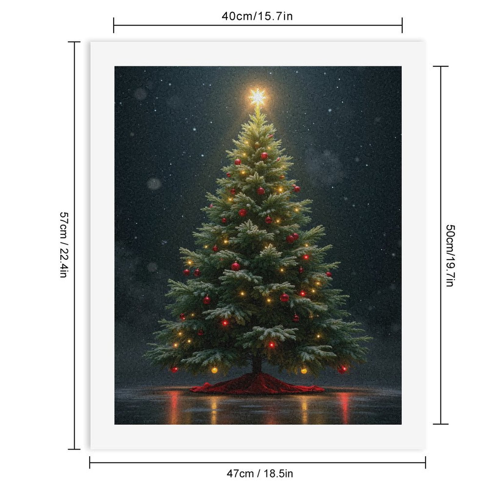 Paint by Numbers Kit for Adults, Christmas Tree Night Scene Paint by Numbers, Easy Paint by Numbers Kit for Adults Beginner, DIY Adult Paint by Number Kits on Canvas, Home Decor