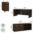 thumbnail image 4 of Studio C 72W Desk with Storage and Drawers in Black Walnut - Engineered Wood, 4 of 7