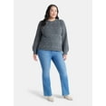 thumbnail image 2 of Terra & Sky Women’s Plus Cable Knit Sweater with Faux Pearls, Lightweight, Sizes 0X-5X, 2 of 5