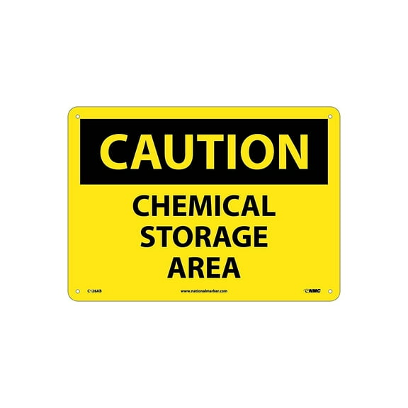 National Marker Caution Signs; Chemical Storage Area 10X14 .040 Aluminum C126AB