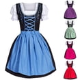 thumbnail image 1 of Dresses Plus Size Plus Size German Dress Square Neck Apron Oktoberfest Beer Girl Role Paly Dress Plus Size Green XXL, 1 of 9