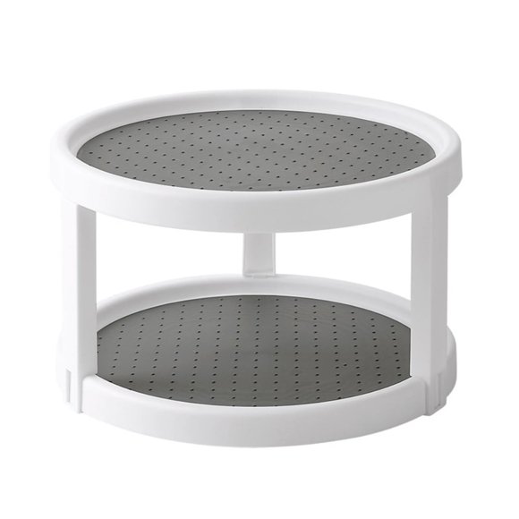 YOPTOP 2 tier Lazy Susan Organizer | 2 Tier Lazy Susan Turntable 24 Inch, Free Spinning | Multipurpose Lazy Susan Organizer for Cabinet, Table, Pantry