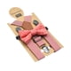 thumbnail image 5 of Juego de tirantes y pajarita para niños con 3 pinzas en forma de Y, práctico y portátil, para niños de 1 a 8 años. Rosa, 5 of 9