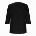 thumbnail image 6 of Towmus 3/4 Sleeves Shirts for Women Solid Color Crewneck Mid-length Tops Pullover Tee Blouse S-2XL, 6 of 9