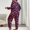 thumbnail image 5 of Posijego Women's Plus Size Pajama Set Heart Graphic Long Sleeve Sleepwear Pants Pjs Lounge Sets XL-5XL, 5 of 6