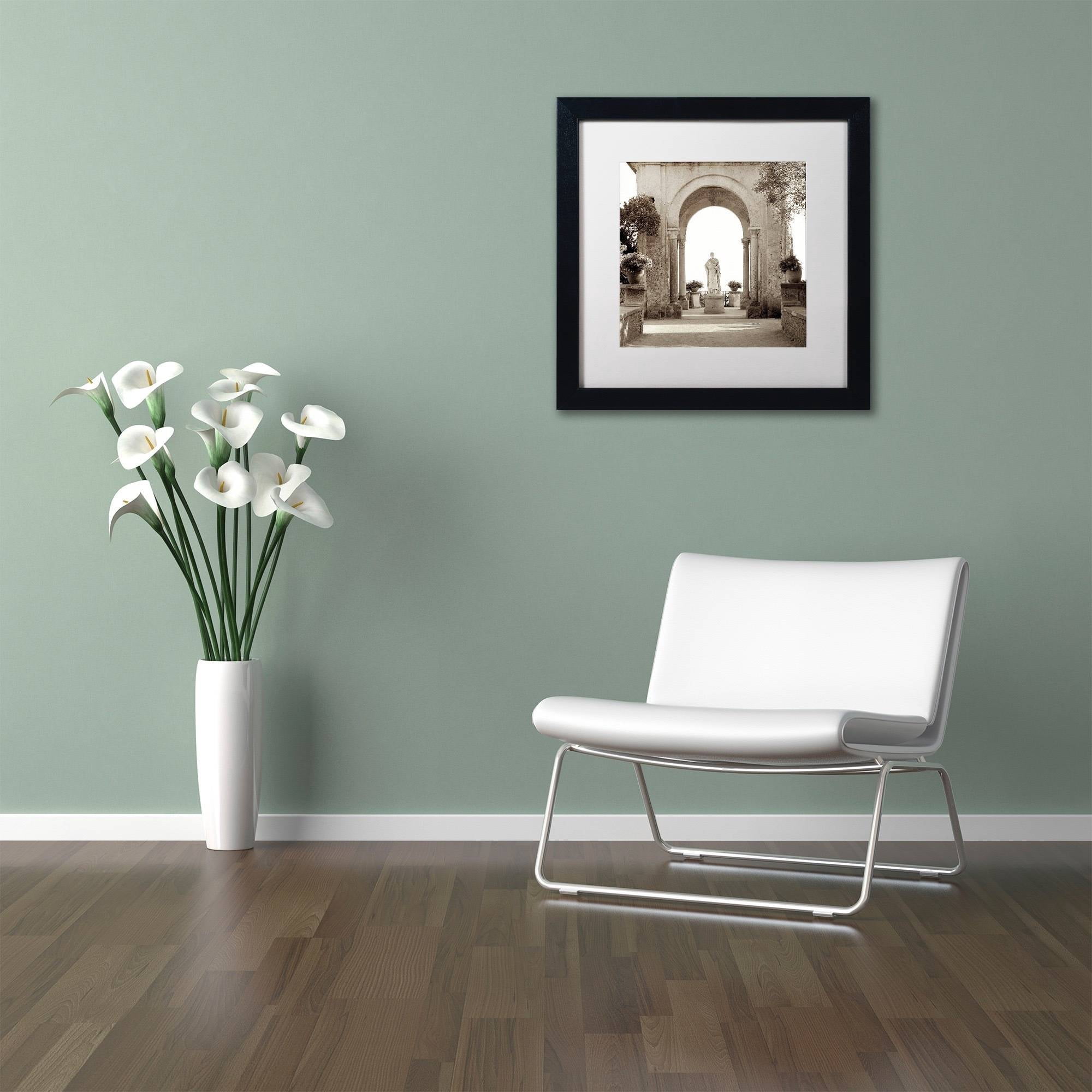 Trademark Fine Art "Giardini Italiano VIII" Canvas Art by Alan Blaustein, White Matte, Black Frame
