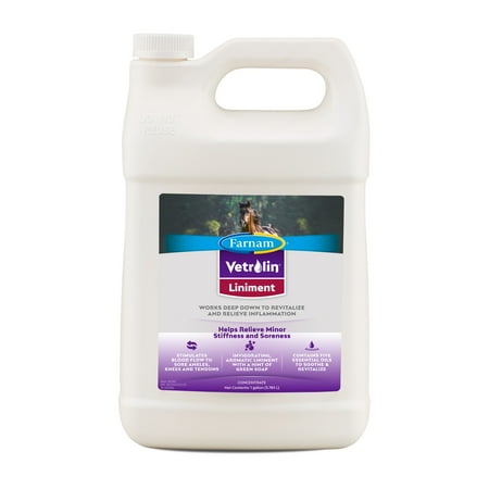 UPC: 0086621801936 | Farnam Vetrolin Horse Liniment for Muscle Soreness  Stiffness and Inflammation Relief on Horses  Helps Reduce Swelling 128 Ounces