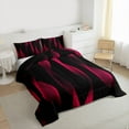 thumbnail image 3 of jejeloiu Geometric Waves Stripes Twin Comforter Sets,Red Black Bedding Set For Girls Boys Reversible 2pcs, 3 of 8