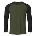 thumbnail image 4 of Kalauyu Chemise Raglan Homme - Style Coton Doux Sports Manches Longues Chemises de Baseball pour Hommes, 4 of 6