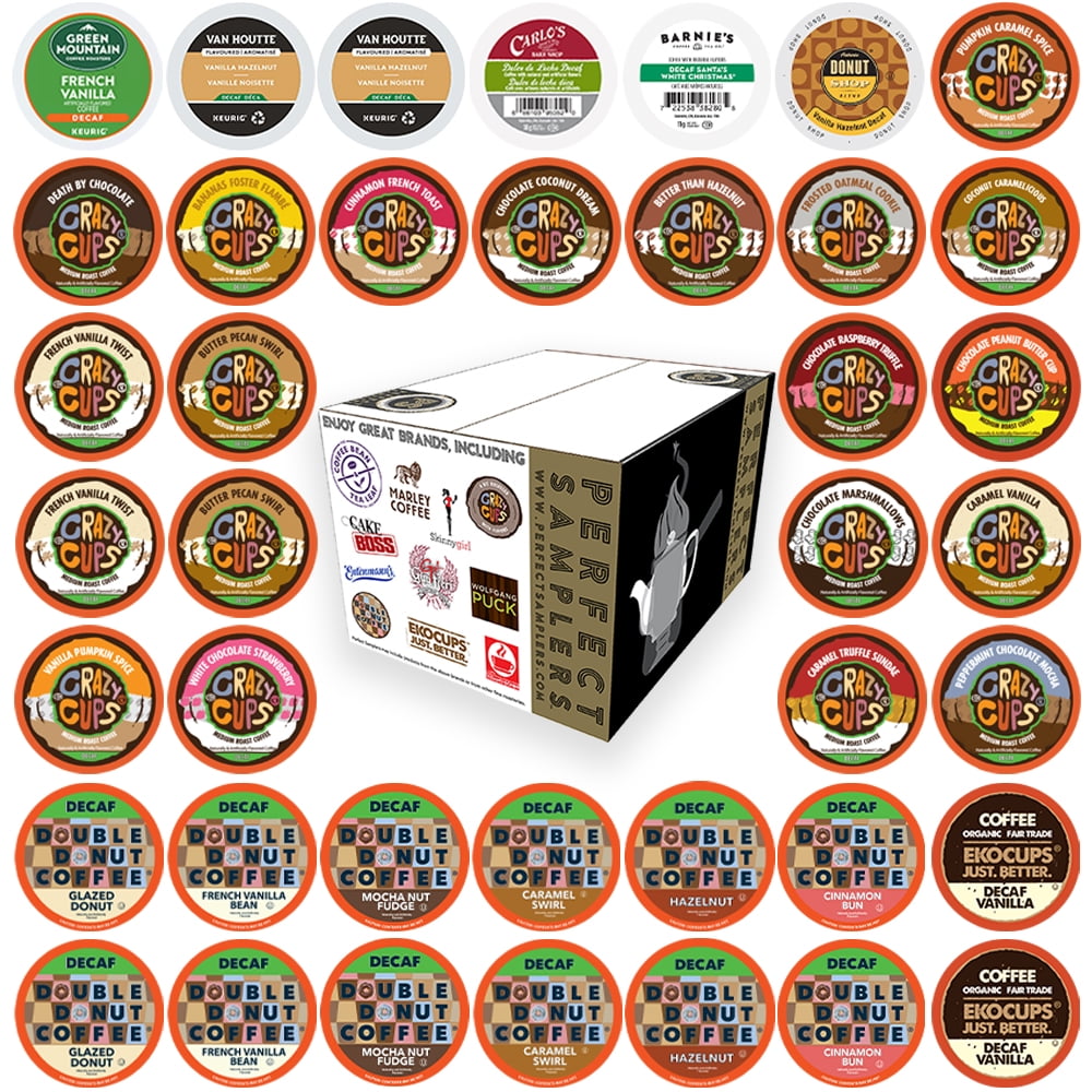 Perfect sampler variety Pack Pods, Flavored Decaf Coffee, 40 Count