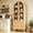 Natural, variant on Vongrasig 71" Tall Arched Kitchen Pantry Storage Cabinet with Glass Doors, 2 Large Drawers, 6-Tier Tall Rustic Wood Cupboard Locker for Kitchen, Dining Room, Living Room, Bathroom, (Black)