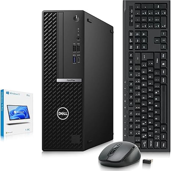 Restored Dell OptiPLex 7080 SFF Desktop Computer, Intel Core i5-10500 10th Gen, 8GB DDR4 RAM, 256GB SSD, Wireless Keyboard & Mouse, Wi-Fi, Home & Office PC, Windows 11 Pro