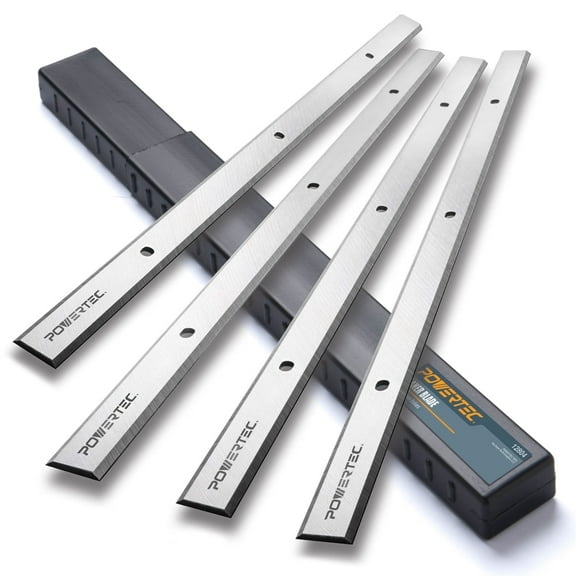 POWERTEC 12 Inch Planer Blades for Craftsman 21722, 21780, Harbor Freight Central Machinery Surface Planer 95082 Planer, Replacement for Craftsman 217220 Planer Knives, Set of 4, 12804DD
