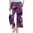 thumbnail image 3 of Gelikeya Halloween Pajama Pants Kids Boys Girls Loose Fit Cotton Pajamas Casual Loungewear Pj Pants 3-14Y (Purple, 9-10 Years), 3 of 5