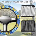 thumbnail image 4 of Jeiento Hibiscus Floral Golf Cart Steering Wheel Covers Blue Stretchable Golf Cart Steering Wheel Cover for Women Girls Feels Good in Handling Sun Shade Cover Golf Cart Accessories, 4 of 7