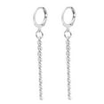 thumbnail image 5 of Stainless Steel Long Tassel Hinged Hoop Drop Earrings Hip Hop, 5 of 8