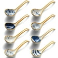 thumbnail image 2 of Kiibsot 8 Pack Ceramic Soup Spoons Large Asian Soup Spoon Ramen Spoons, 6.4" Korean Style Long Handle Spoons for Pho Noodles Dumpling Miso Dessert Cereal, 2 of 9