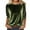 Army Green, variant on Women's 3/4 Sleeve Velvet Shirt - Round Neck Elegant Holiday Blouse
