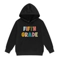 thumbnail image 3 of UACY Kids Fifth Grade Pullover Hoodie Colorful Letter Graphic Boys Girls Long Sleeve Hooded Sweatshirt (Black, 11-12 Years), 3 of 5