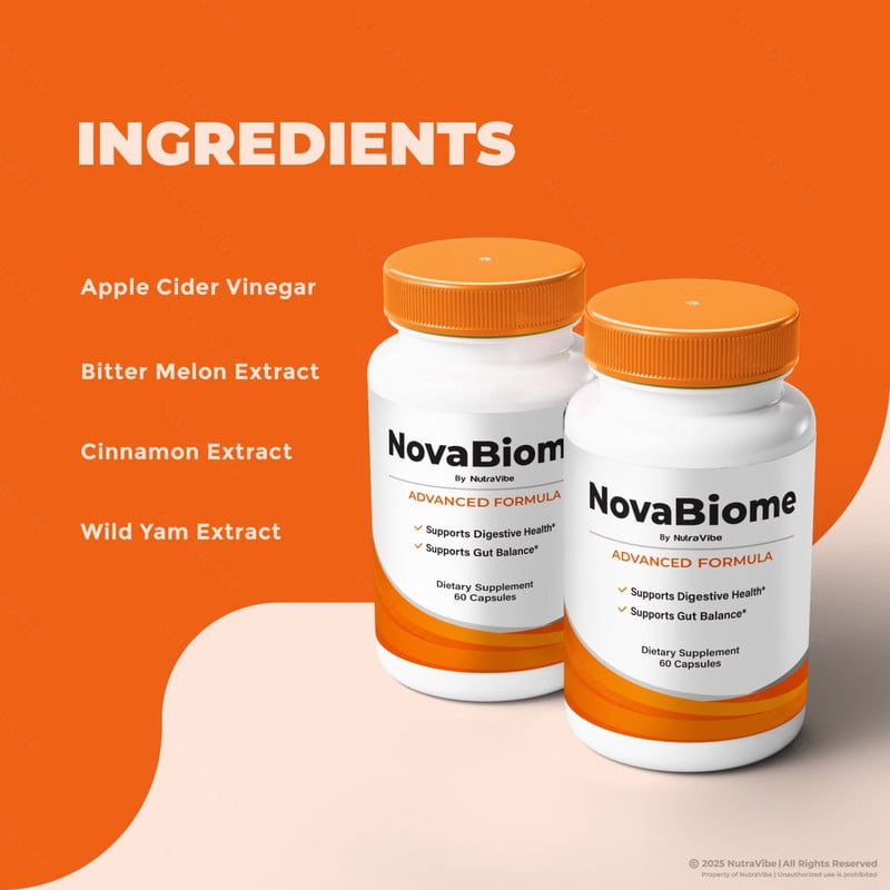 (2 Pack) NovaBiome Capsules – Gentle Gut & Digestive Support Formula for Balance & Wellness | Easy-to-Take Capsules (120 Capsules)