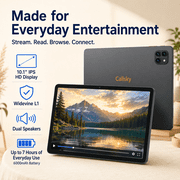 Callsky Tablet 10.1 Octa-core Processor Android 15 Tablet with 12GB RAM 192GB ROM (Expand to 2TB) 1280x800 IPS HD Display 6000mAh WiFi 6/BT 5.4 Deepgray