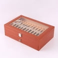 thumbnail image 3 of Cateissary Caja de almacenamiento organizada con ranuras para exhibición de bolígrafos, solución de almacenamiento, regalo para estudiantes, Carpetas de archivos café, 3 of 6