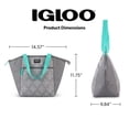 thumbnail image 5 of Igloo Essential Tote Lunch Bag Cooler, 14 Can Capacity, Gray and Teal, Insulated Lunch Bag for Meals on the Go, 5 of 19