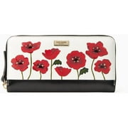Kate Spade Ooh La La POPPY Neda Zip Around Leather Wallet BLACK/RED/CREAM