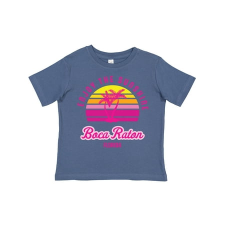 

Inktastic Summer Enjoy the Sunshine Boca Raton Florida in Pink Gift Toddler Boy or Toddler Girl T-Shirt