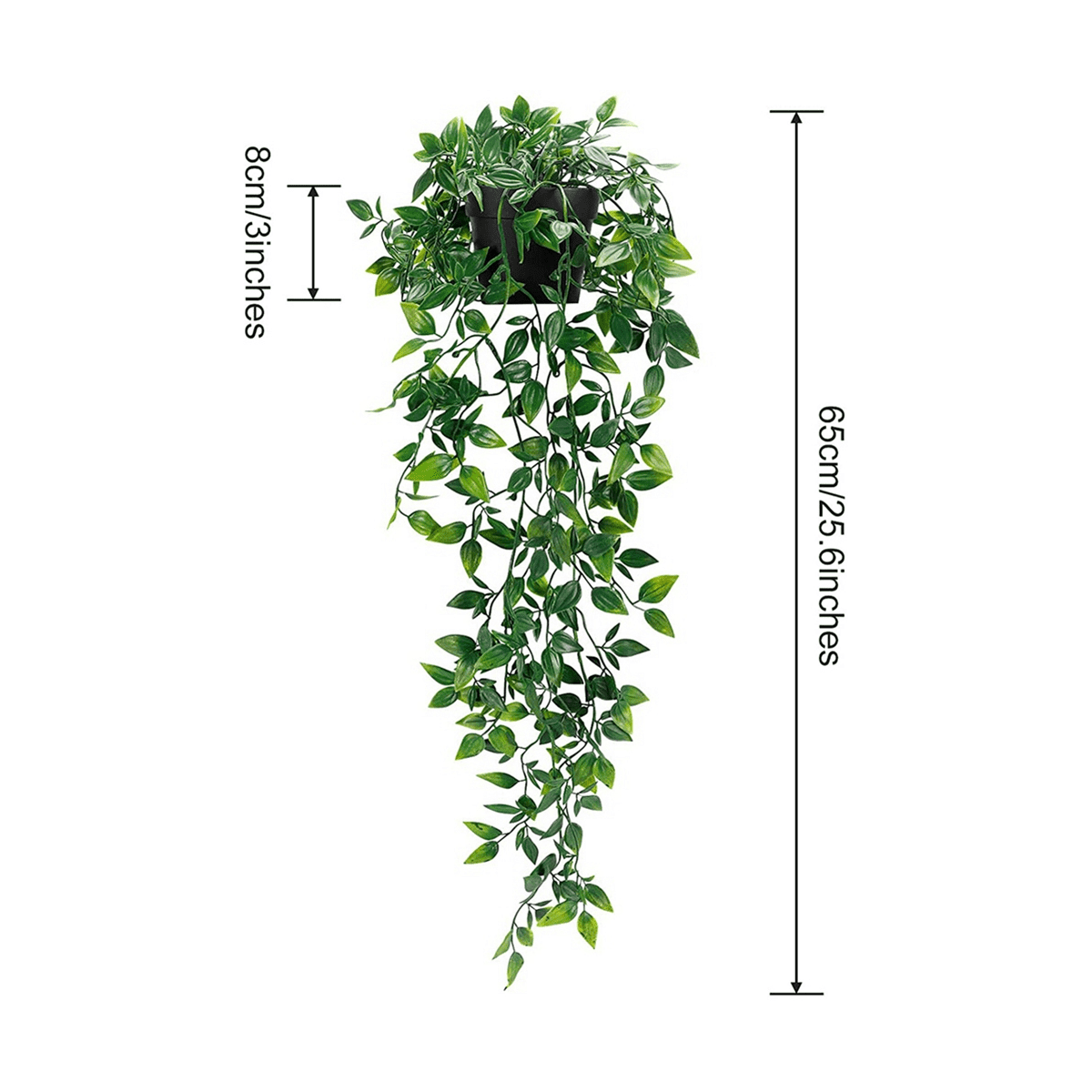 2 Pack Artificial Hanging Plants Fake Potted Plants for Indoor Outdoor Shelf Wall Decor
