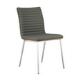 thumbnail image 3 of Armen Living Cafe Upholstered Modern Faux Leather Dining Chair in Gray, 3 of 12