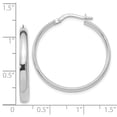 thumbnail image 2 of 10k White Gold Polished Hoop Earrings - Measures 29x9.25mm Wide 3mm Thick, 2 of 2