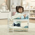 thumbnail image 3 of Melissa & Doug Mine to Love Wooden Play Bunk Bed for Dolls, Stuffed Animals - White (2 Beds, 17.4”H x 9.1”W x 20.7”L Assembled and Stacked), 3 of 10